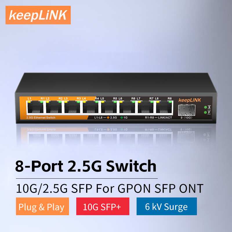 Ethernet Switch 8 Port - Rete Ethernet KeepLiNK a 8 porte