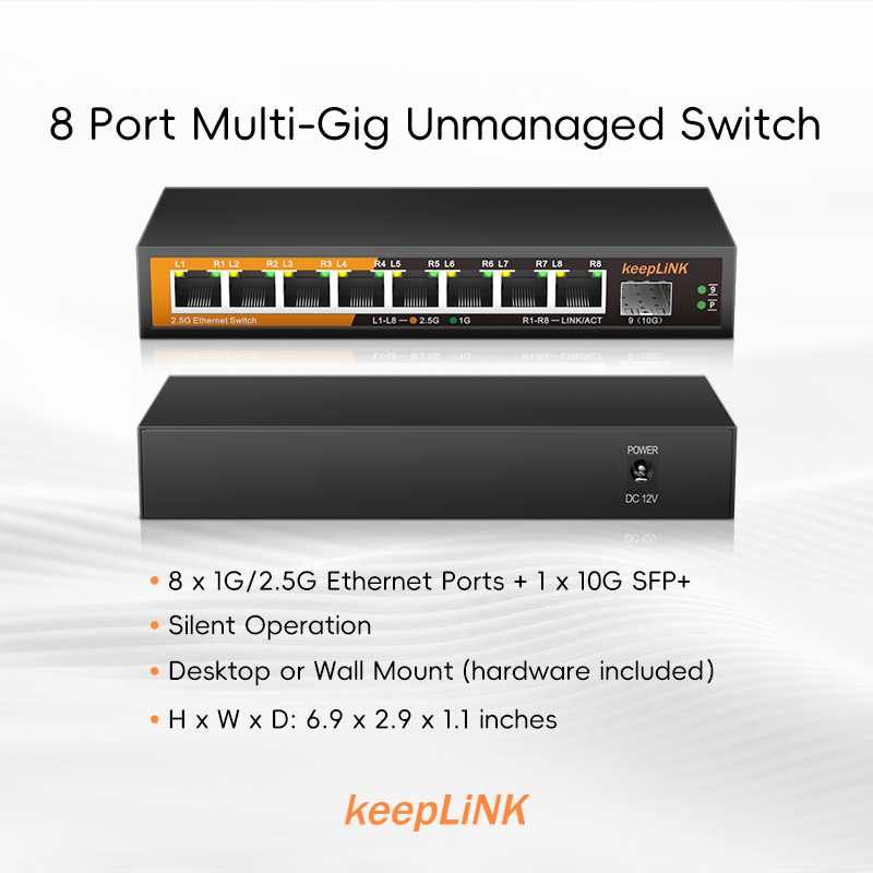 Rete Ethernet KeepLiNK a 8 por - Ethernet Switch 8 Port recensione e prezzo