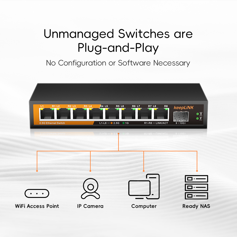 Rete Ethernet KeepLiNK a 8 por - Ethernet Switch 8 Port recensione e prezzo